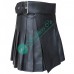 Black leather kilt with adjustable belt